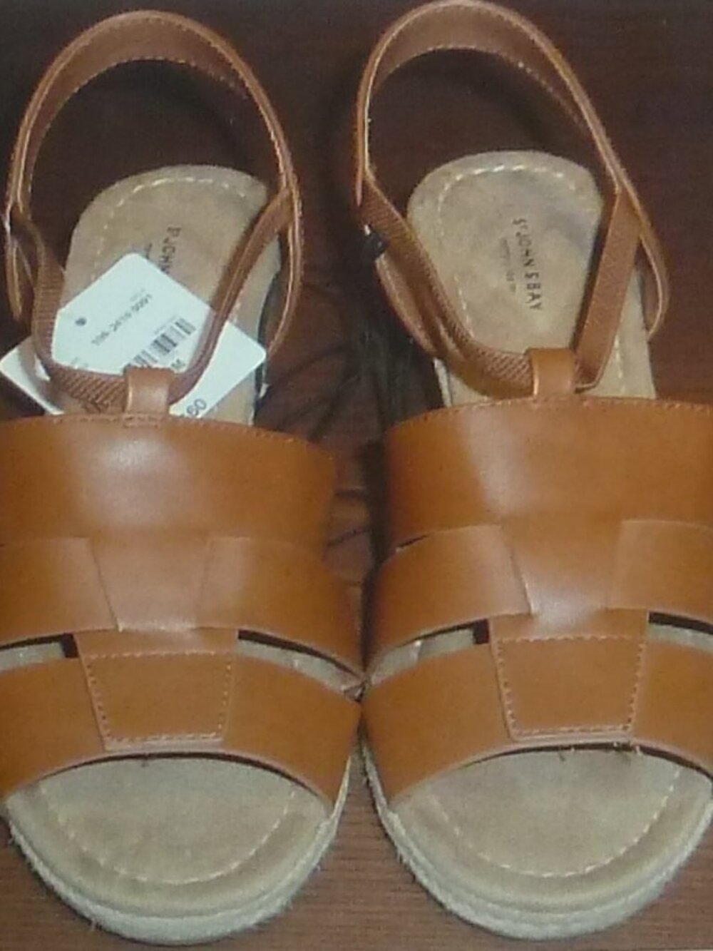 St John's Bay Sandals Lexy Cognac Size 9M